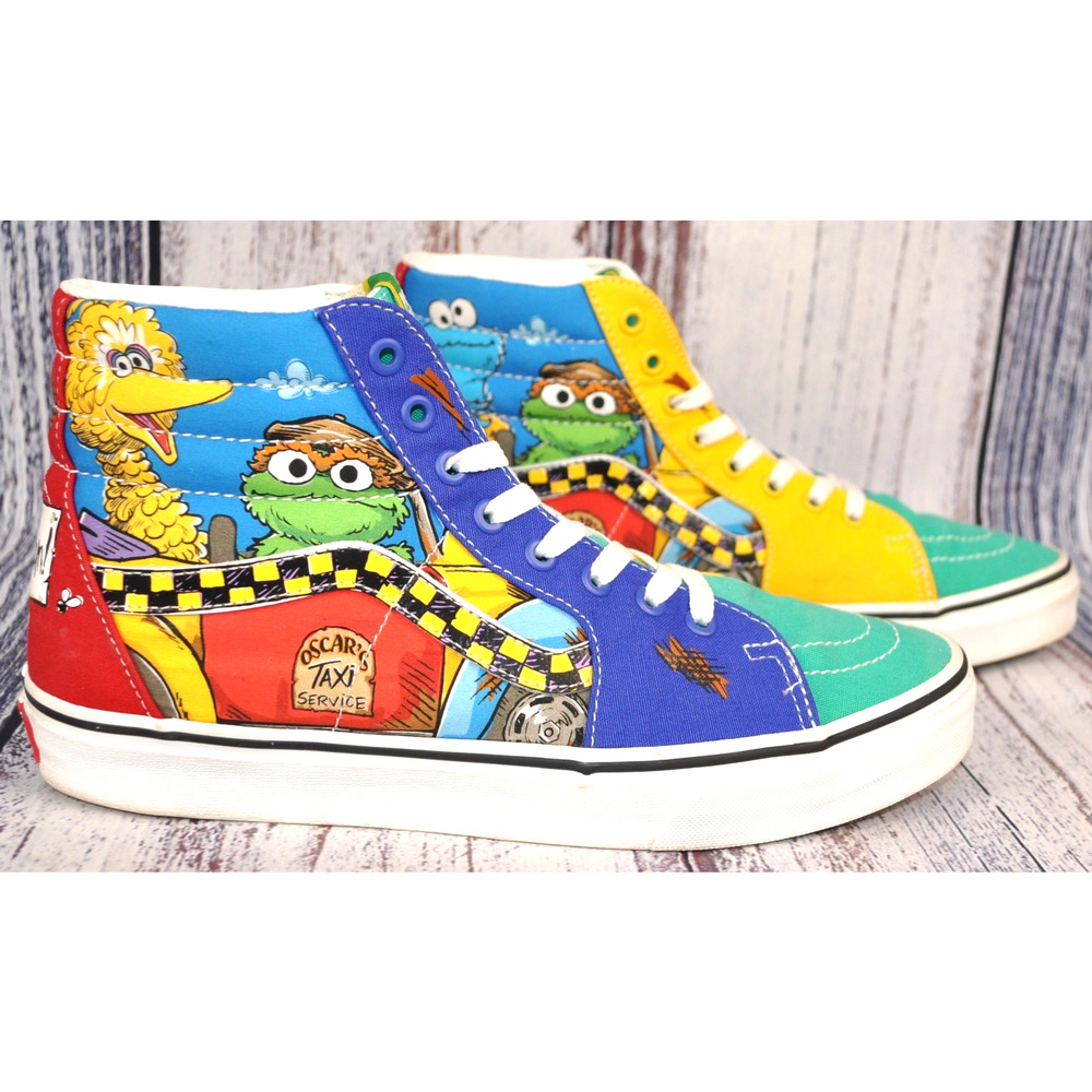 VANS Sesame Street X Sk8- High Oscar's Taxi Service Size M 9.5 / W 11 EUC